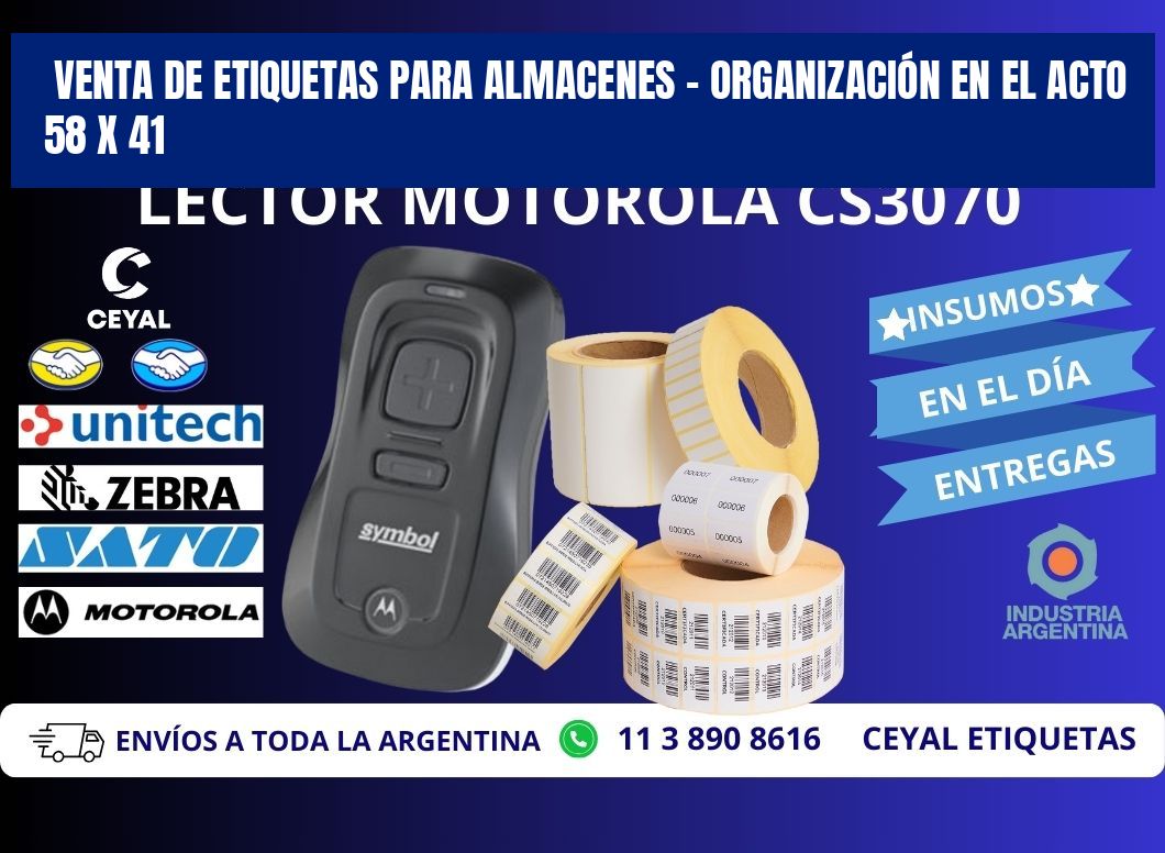 VENTA DE ETIQUETAS PARA ALMACENES – ORGANIZACIÓN EN EL ACTO 58 x 41
