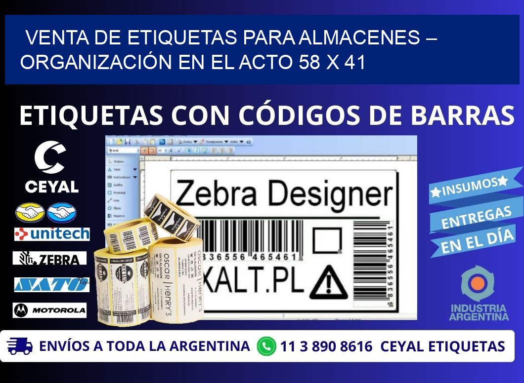VENTA DE ETIQUETAS PARA ALMACENES – ORGANIZACIÓN EN EL ACTO 58 x 41