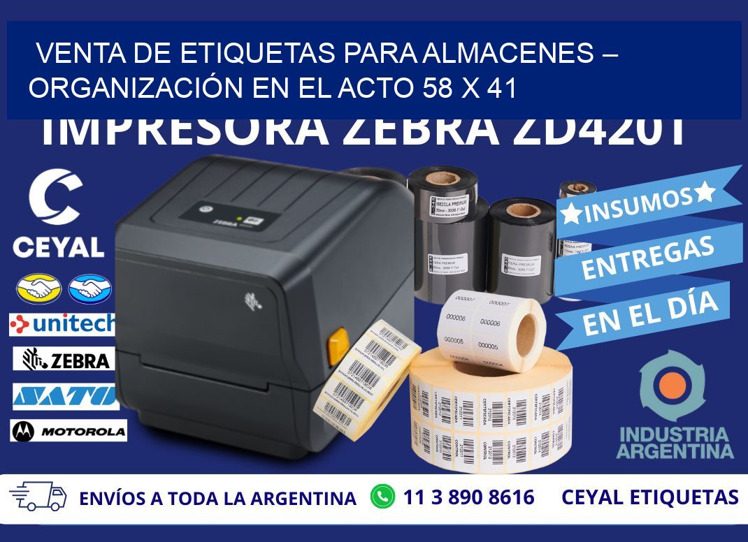 VENTA DE ETIQUETAS PARA ALMACENES – ORGANIZACIÓN EN EL ACTO 58 x 41