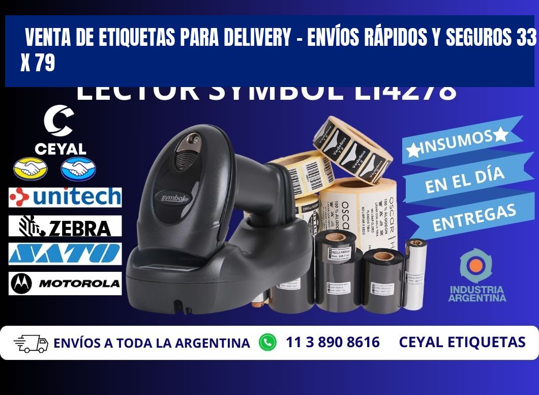 VENTA DE ETIQUETAS PARA DELIVERY – ENVÍOS RÁPIDOS Y SEGUROS 33 x 79