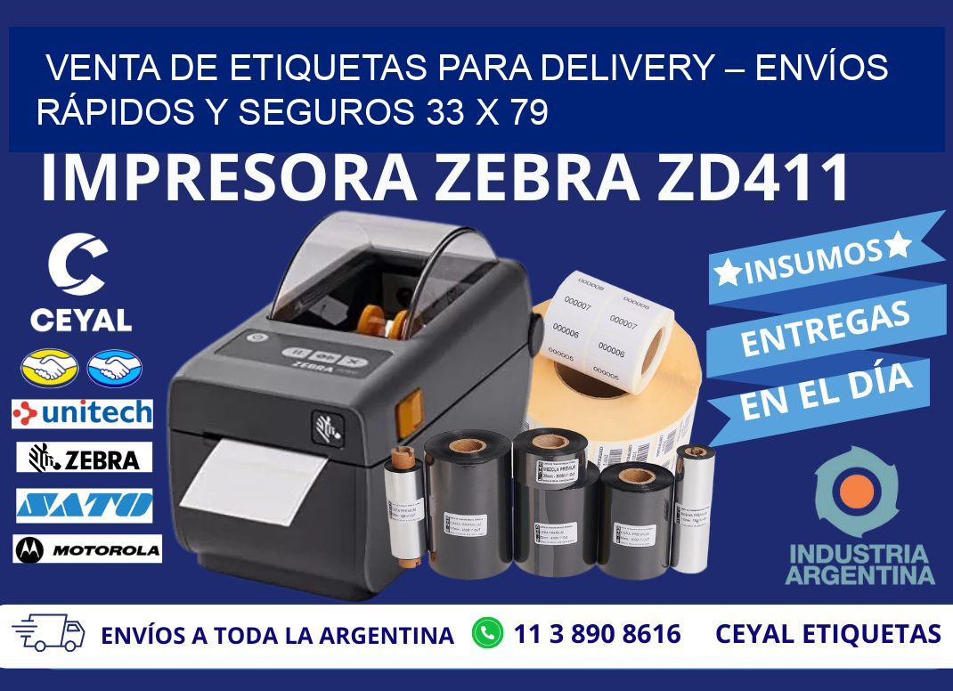 VENTA DE ETIQUETAS PARA DELIVERY – ENVÍOS RÁPIDOS Y SEGUROS 33 x 79