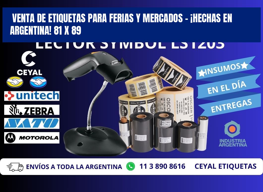 VENTA DE ETIQUETAS PARA FERIAS Y MERCADOS – ¡HECHAS EN ARGENTINA! 81 x 89