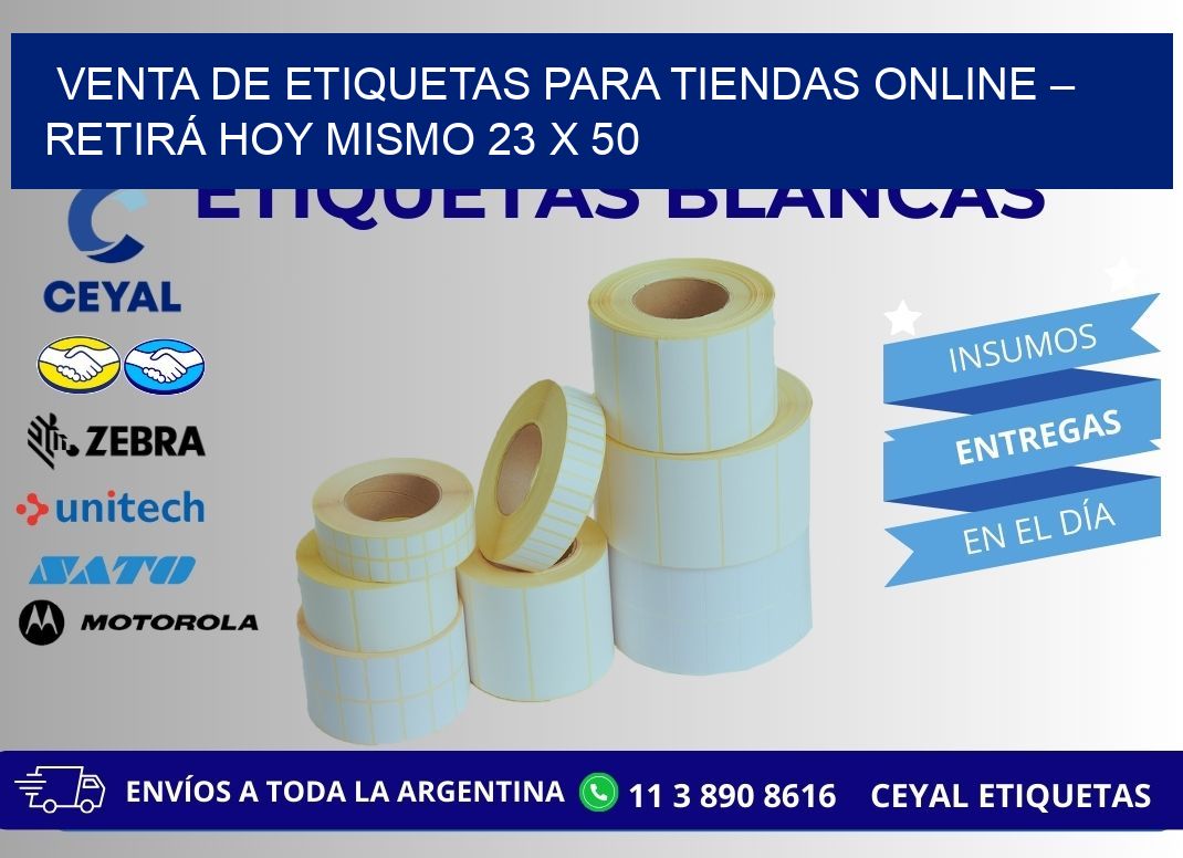 VENTA DE ETIQUETAS PARA TIENDAS ONLINE – RETIRÁ HOY MISMO 23 x 50