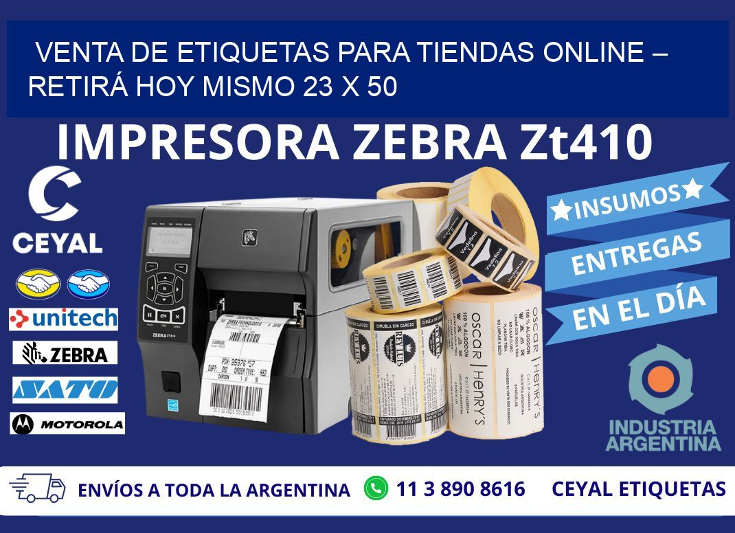 VENTA DE ETIQUETAS PARA TIENDAS ONLINE – RETIRÁ HOY MISMO 23 x 50