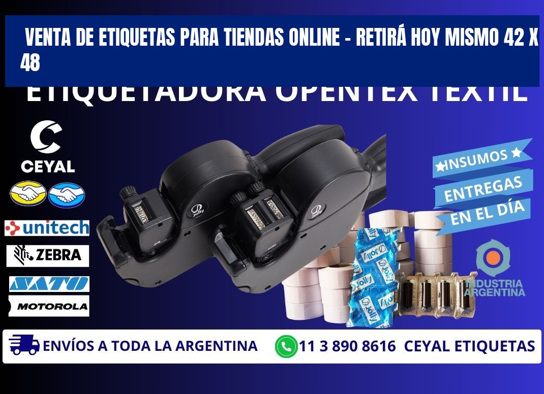 VENTA DE ETIQUETAS PARA TIENDAS ONLINE – RETIRÁ HOY MISMO 42 x 48
