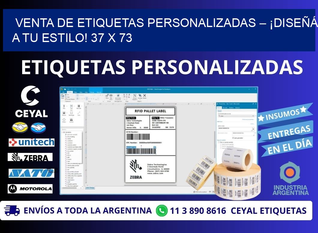 VENTA DE ETIQUETAS PERSONALIZADAS – ¡DISEÑÁ A TU ESTILO! 37 x 73