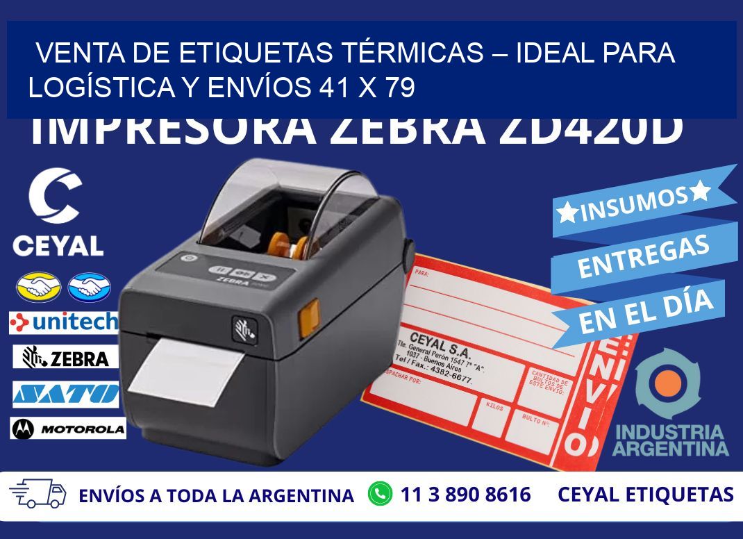 VENTA DE ETIQUETAS TÉRMICAS – IDEAL PARA LOGÍSTICA Y ENVÍOS 41 x 79