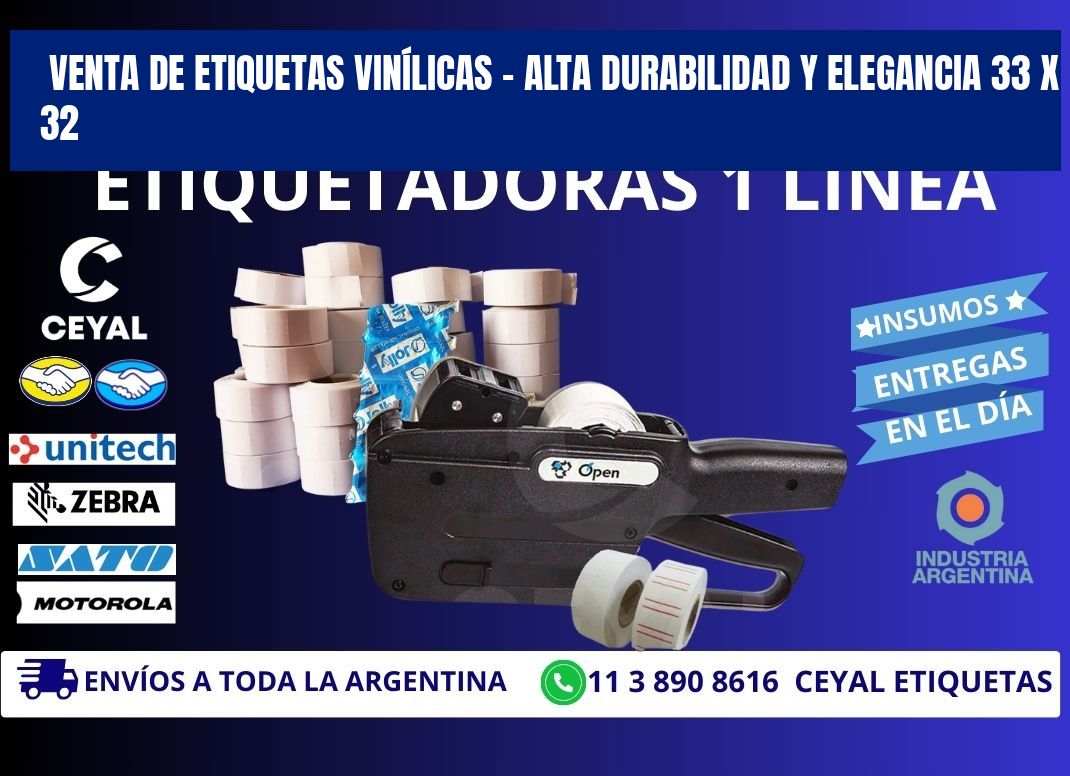 VENTA DE ETIQUETAS VINÍLICAS – ALTA DURABILIDAD Y ELEGANCIA 33 x 32