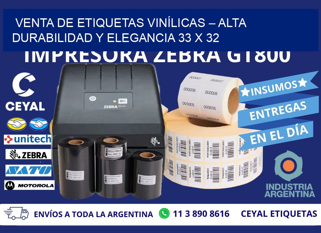 VENTA DE ETIQUETAS VINÍLICAS – ALTA DURABILIDAD Y ELEGANCIA 33 x 32