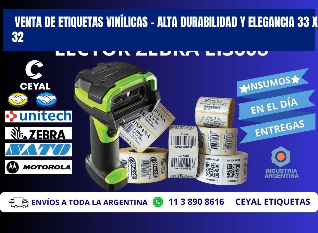 VENTA DE ETIQUETAS VINÍLICAS – ALTA DURABILIDAD Y ELEGANCIA 33 x 32