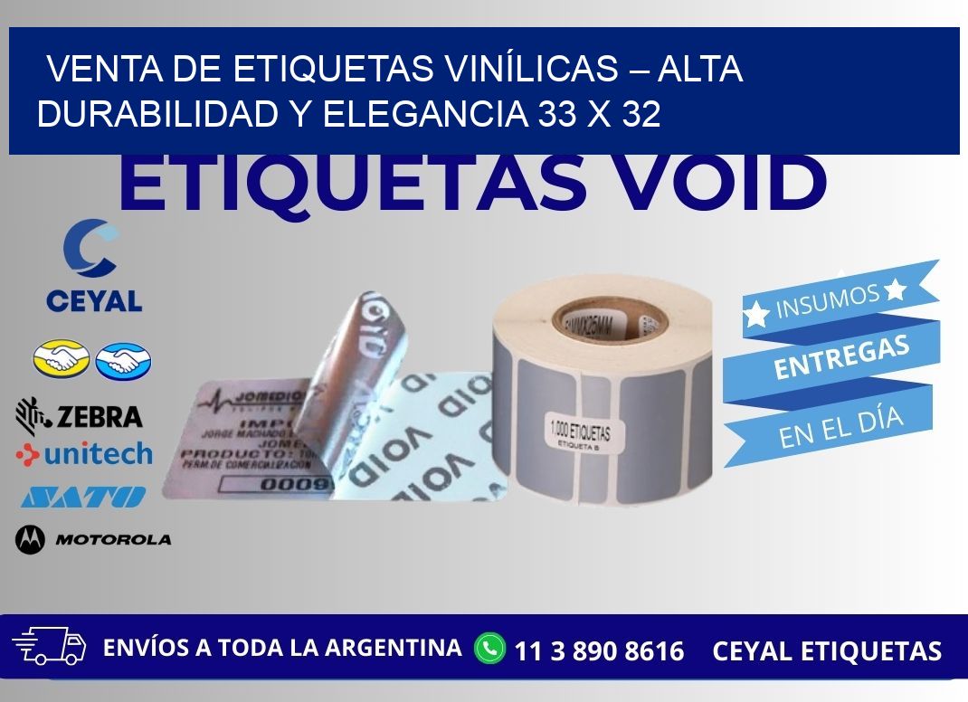 VENTA DE ETIQUETAS VINÍLICAS – ALTA DURABILIDAD Y ELEGANCIA 33 x 32
