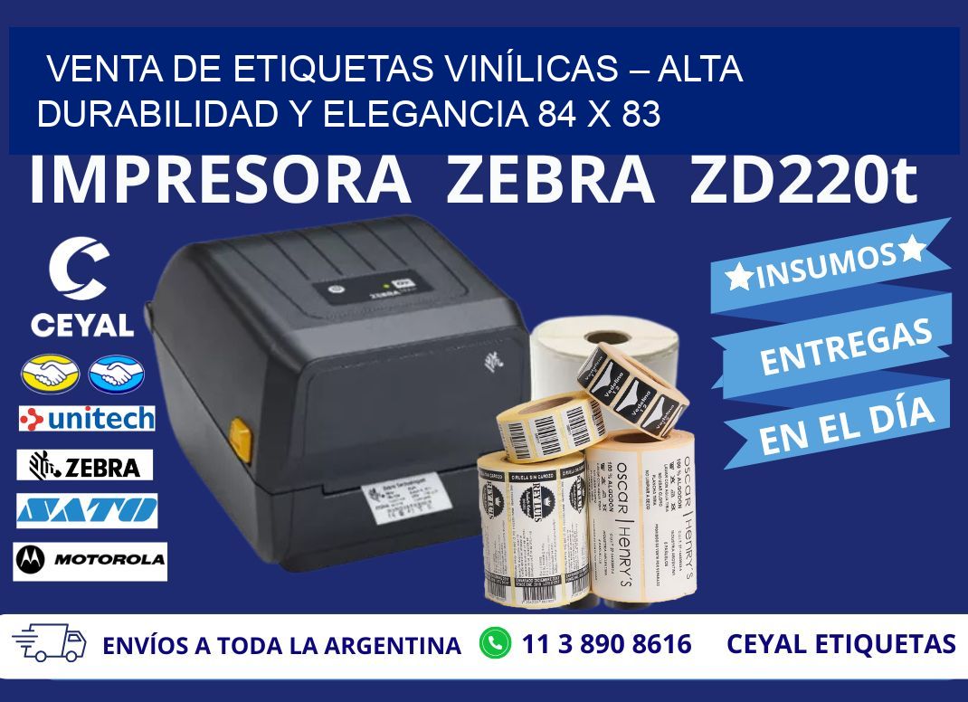 VENTA DE ETIQUETAS VINÍLICAS – ALTA DURABILIDAD Y ELEGANCIA 84 x 83