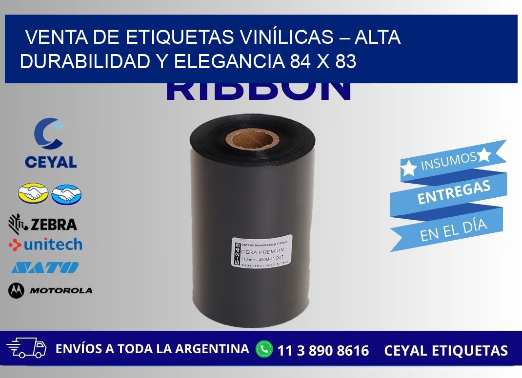 VENTA DE ETIQUETAS VINÍLICAS – ALTA DURABILIDAD Y ELEGANCIA 84 x 83