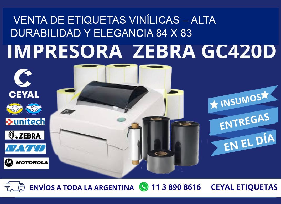 VENTA DE ETIQUETAS VINÍLICAS – ALTA DURABILIDAD Y ELEGANCIA 84 x 83
