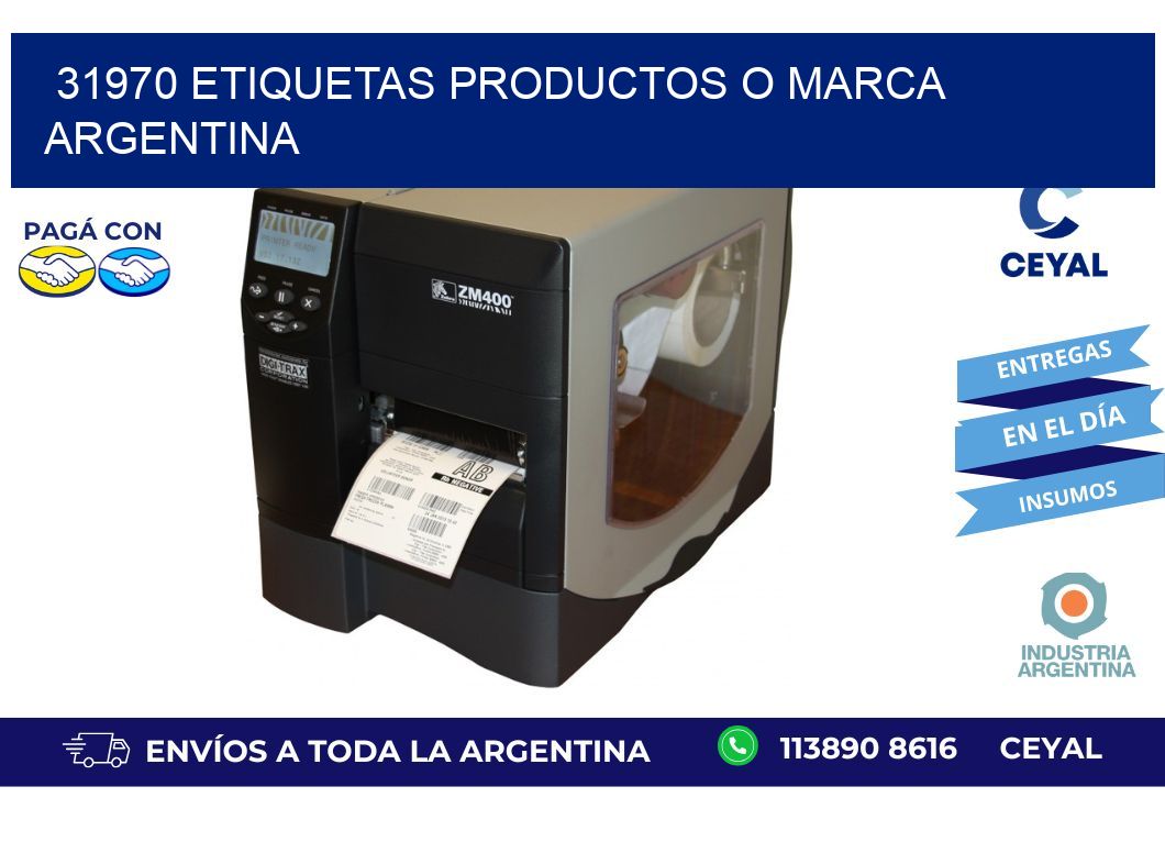 31970 ETIQUETAS PRODUCTOS O MARCA ARGENTINA