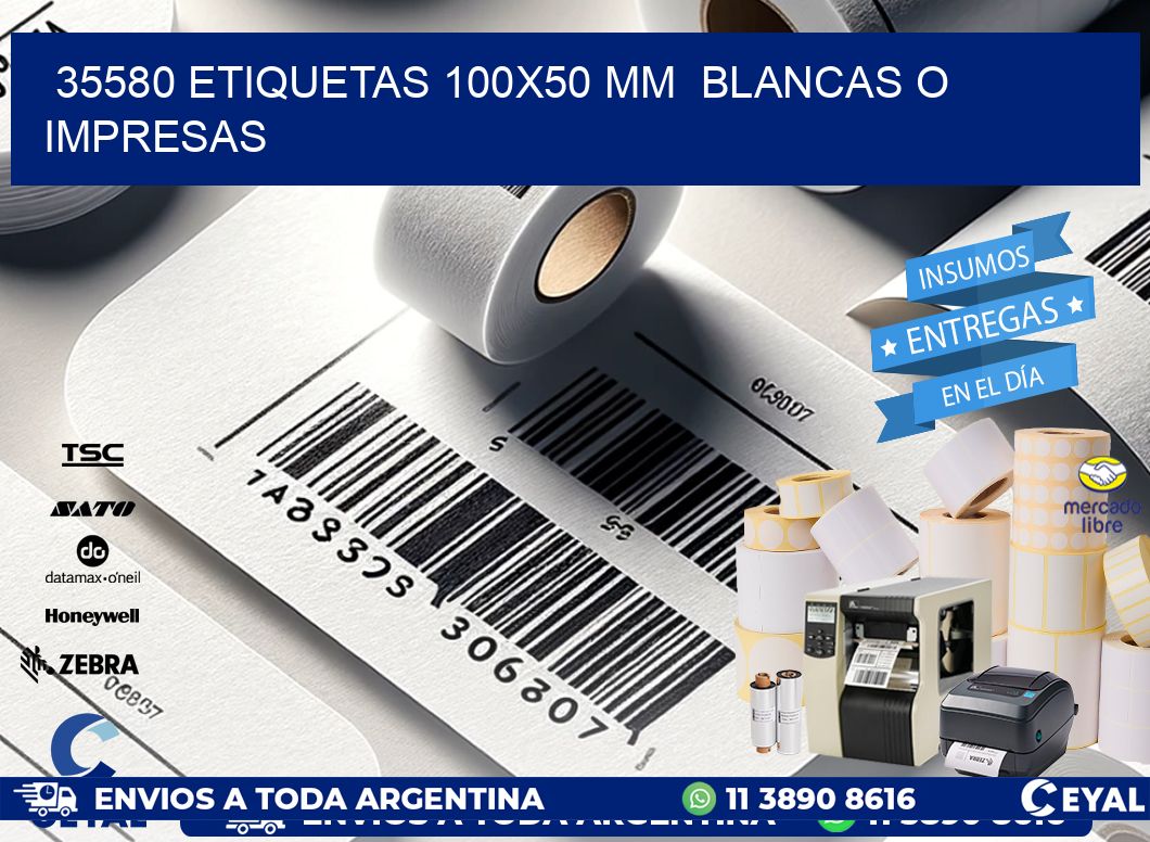 35580 ETIQUETAS 100x50 mm BLANCAS O IMPRESAS
