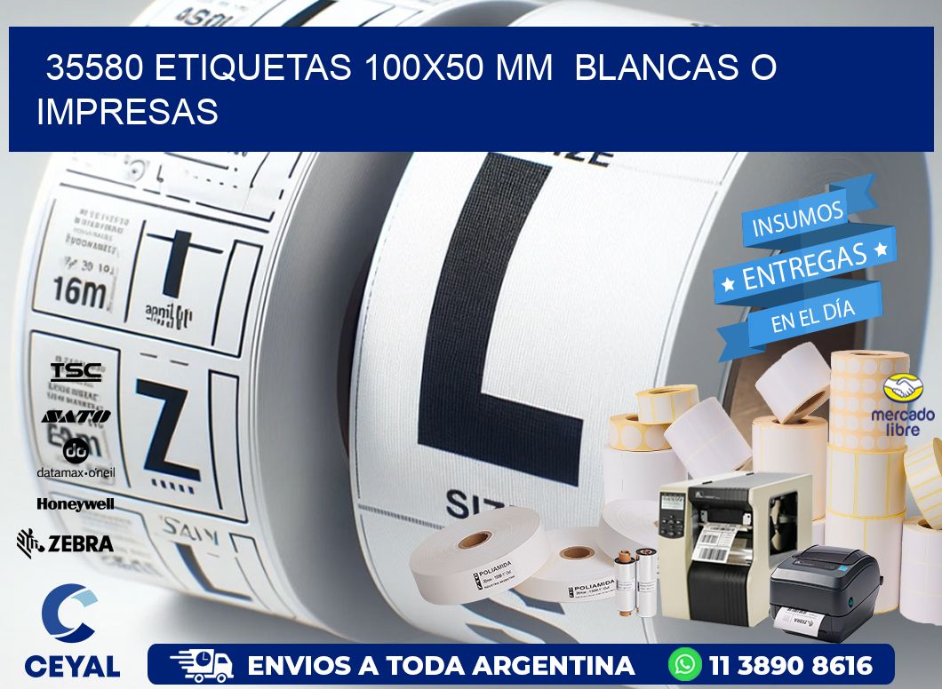 35580 ETIQUETAS 100x50 mm BLANCAS O IMPRESAS
