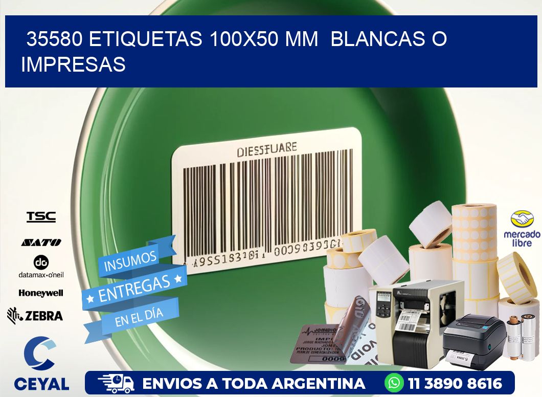 35580 ETIQUETAS 100x50 mm BLANCAS O IMPRESAS