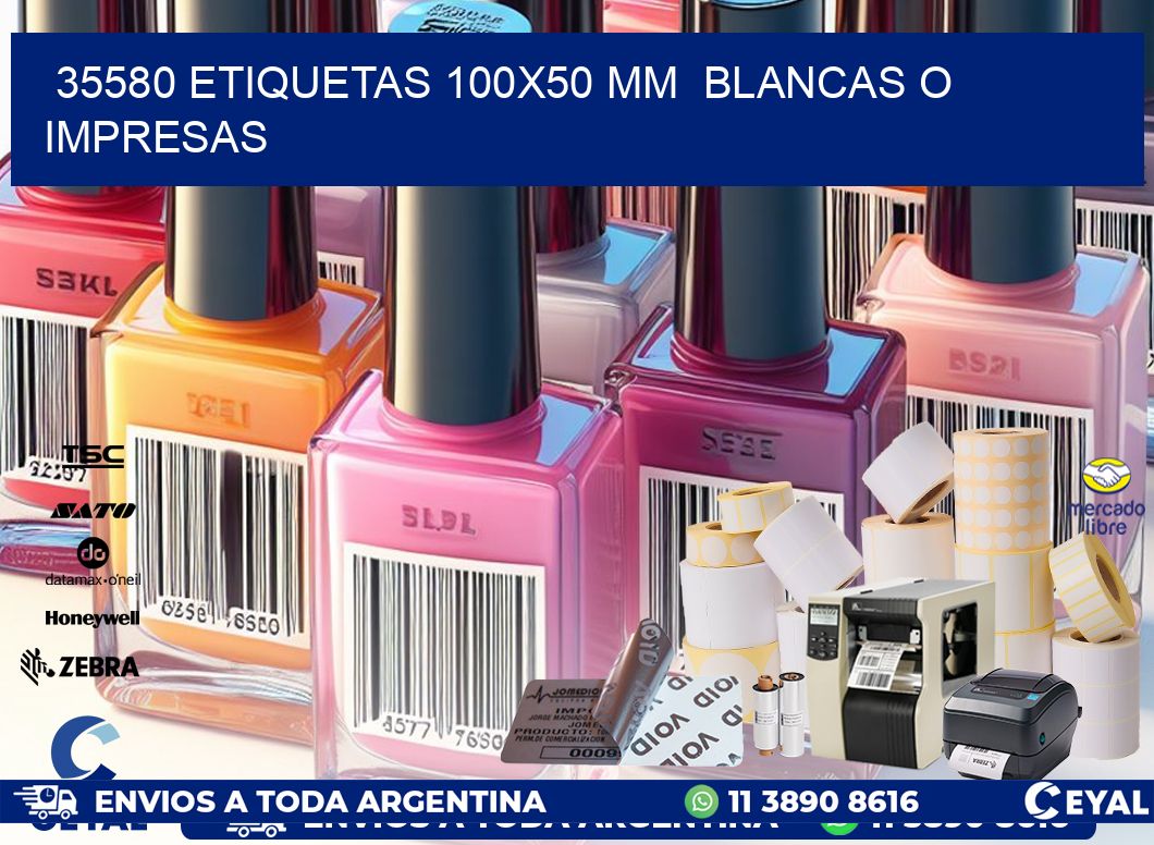 35580 ETIQUETAS 100×50 mm  BLANCAS O IMPRESAS