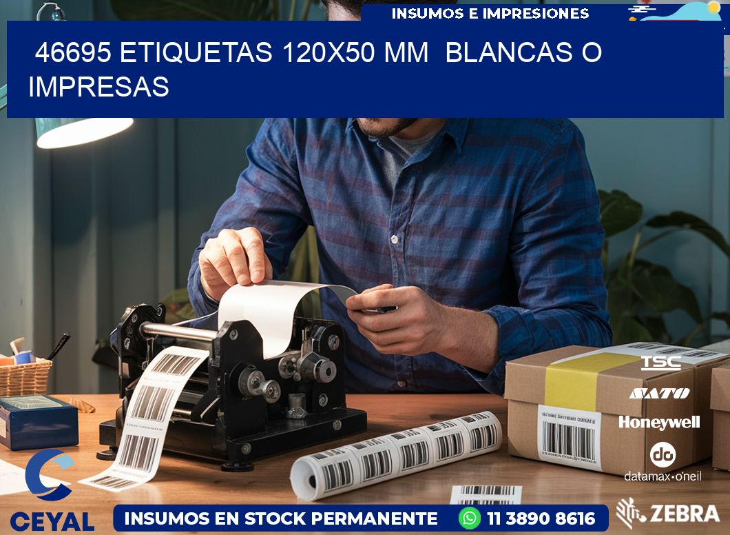 46695 ETIQUETAS 120×50 mm  BLANCAS O IMPRESAS