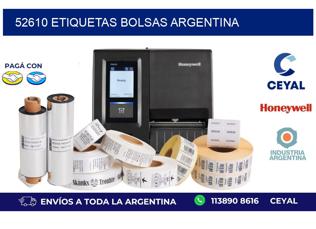 52610 ETIQUETAS BOLSAS ARGENTINA