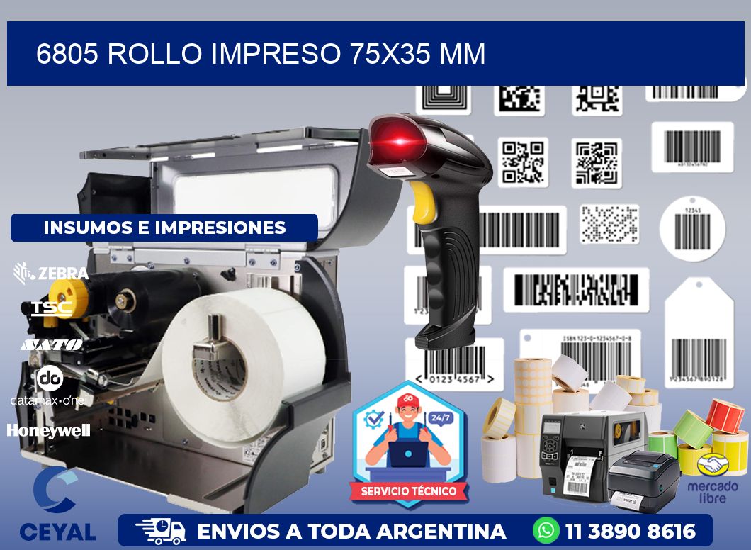 6805 ROLLO IMPRESO 75x35 mm