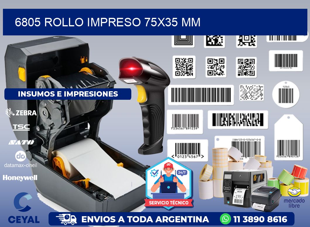 6805 ROLLO IMPRESO 75x35 mm