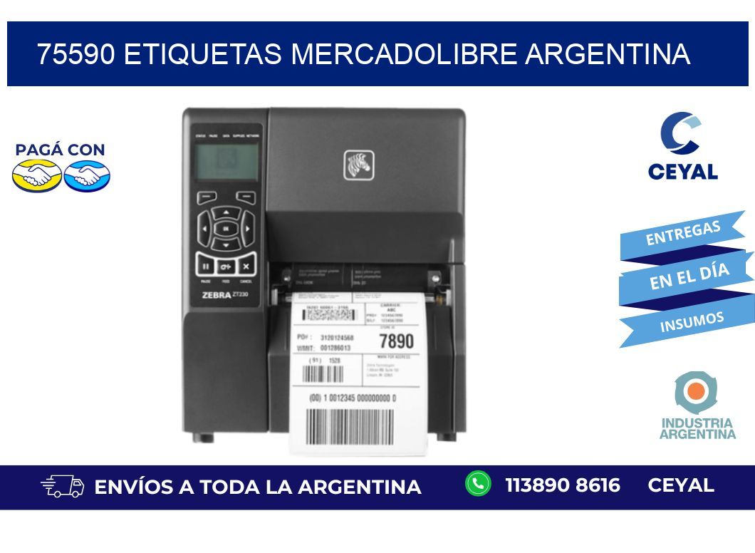 75590 ETIQUETAS MERCADOLIBRE ARGENTINA