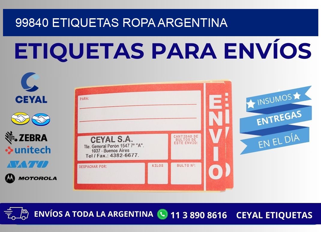 99840 ETIQUETAS ROPA ARGENTINA