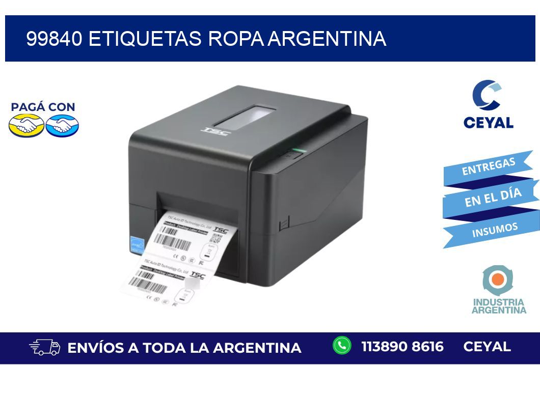 99840 ETIQUETAS ROPA ARGENTINA