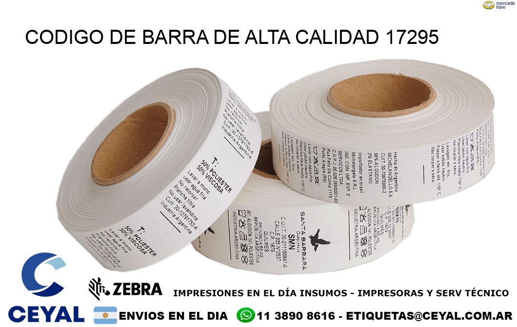CODIGO DE BARRA DE ALTA CALIDAD 17295