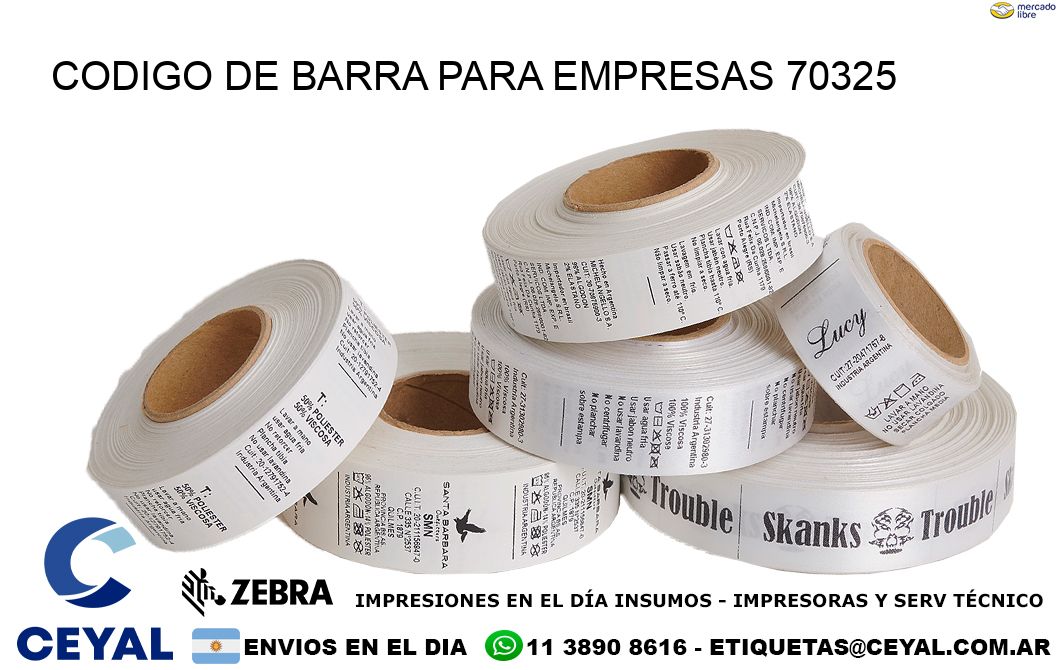 CODIGO DE BARRA PARA EMPRESAS 70325