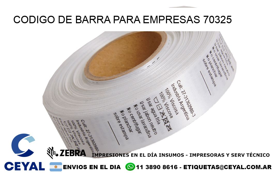 CODIGO DE BARRA PARA EMPRESAS 70325
