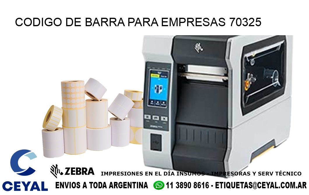 CODIGO DE BARRA PARA EMPRESAS 70325