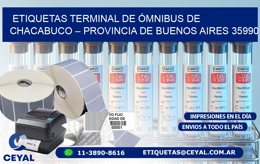 ETIQUETAS TERMINAL DE ÓMNIBUS DE CHACABUCO – PROVINCIA DE BUENOS AIRES 35990
