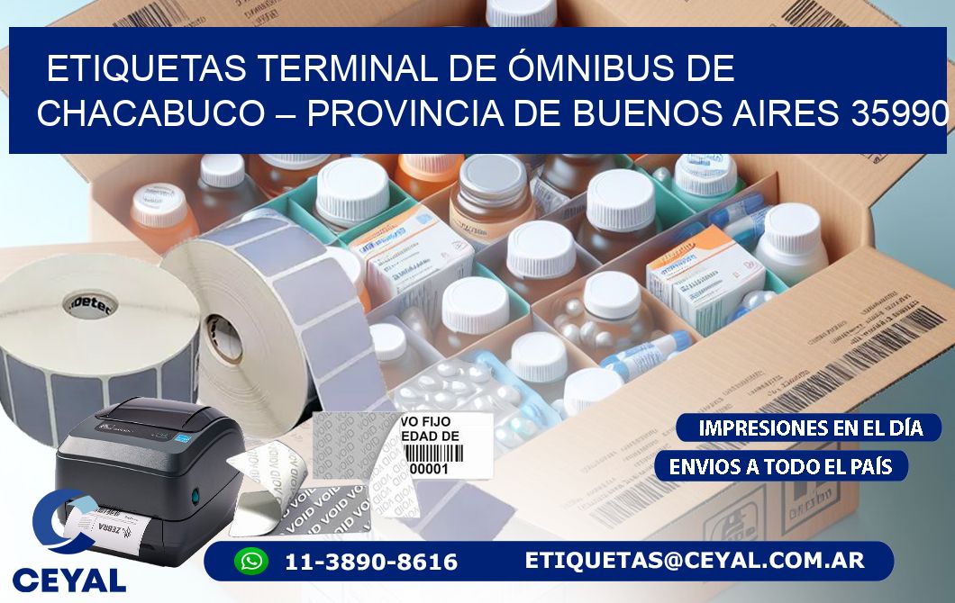 ETIQUETAS TERMINAL DE ÓMNIBUS DE CHACABUCO – PROVINCIA DE BUENOS AIRES 35990