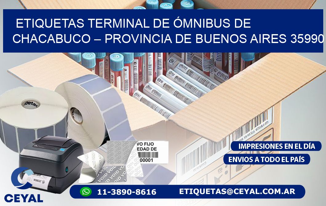 ETIQUETAS TERMINAL DE ÓMNIBUS DE CHACABUCO – PROVINCIA DE BUENOS AIRES 35990