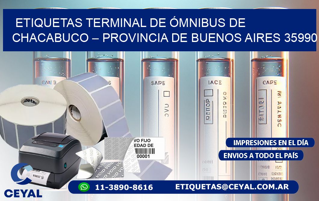 ETIQUETAS TERMINAL DE ÓMNIBUS DE CHACABUCO – PROVINCIA DE BUENOS AIRES 35990