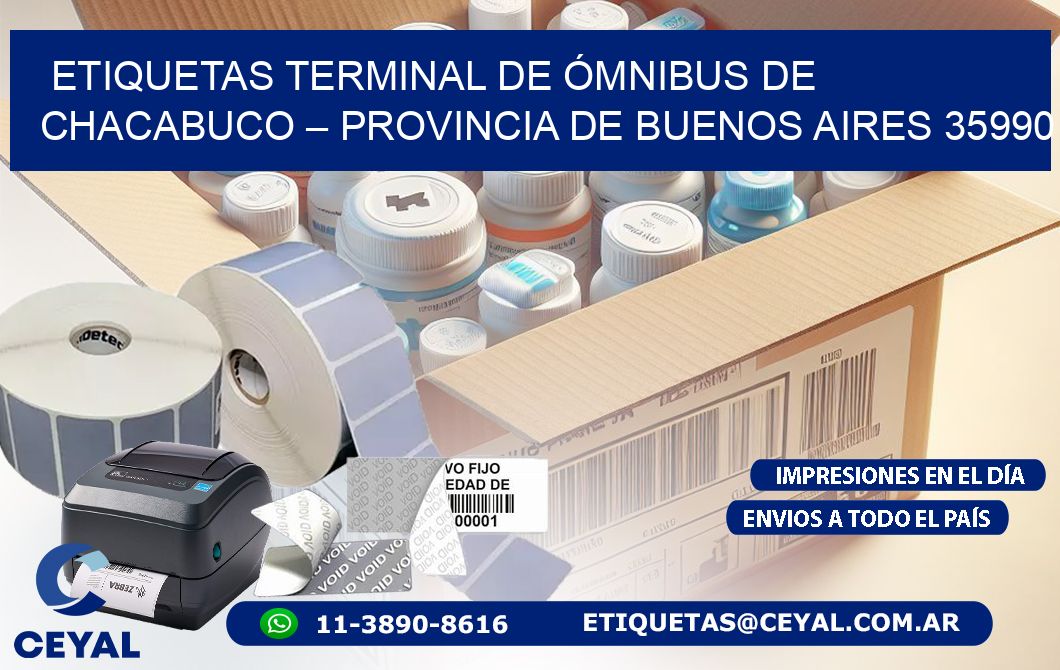 ETIQUETAS TERMINAL DE ÓMNIBUS DE CHACABUCO – PROVINCIA DE BUENOS AIRES 35990