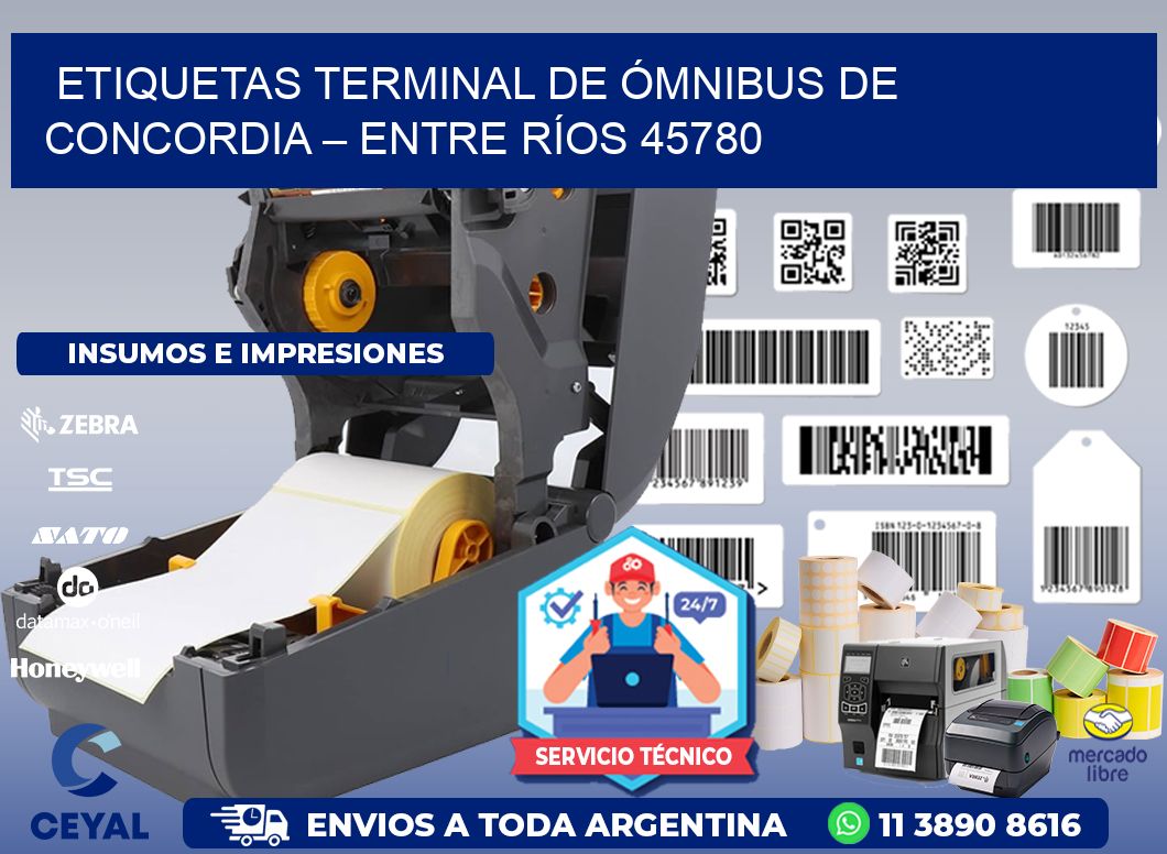 ETIQUETAS TERMINAL DE ÓMNIBUS DE CONCORDIA – ENTRE RÍOS 45780