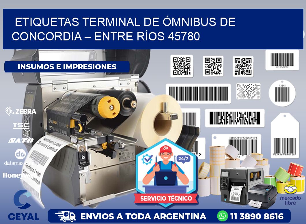 ETIQUETAS TERMINAL DE ÓMNIBUS DE CONCORDIA – ENTRE RÍOS 45780
