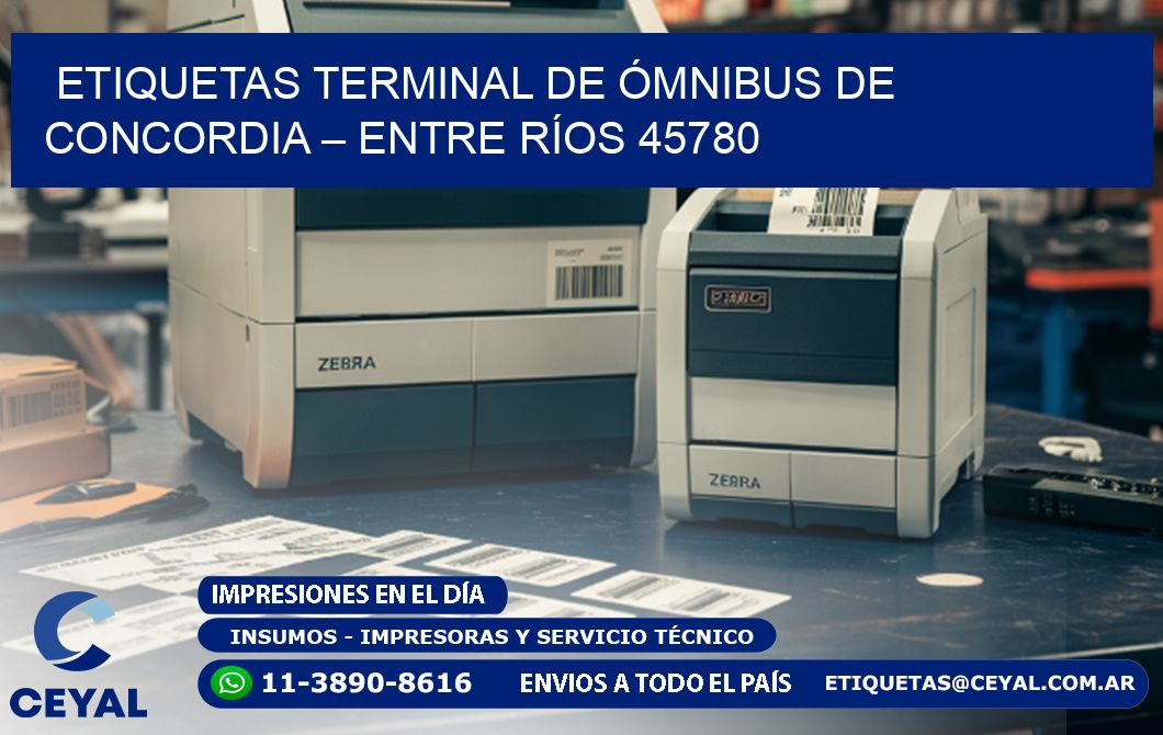 ETIQUETAS TERMINAL DE ÓMNIBUS DE CONCORDIA – ENTRE RÍOS 45780