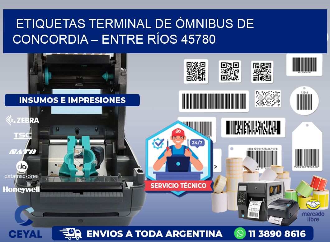 ETIQUETAS TERMINAL DE ÓMNIBUS DE CONCORDIA – ENTRE RÍOS 45780