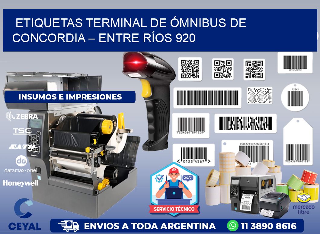 ETIQUETAS TERMINAL DE ÓMNIBUS DE CONCORDIA – ENTRE RÍOS 920