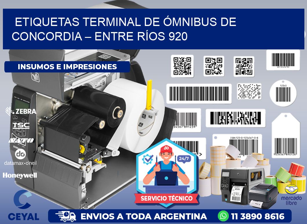 ETIQUETAS TERMINAL DE ÓMNIBUS DE CONCORDIA – ENTRE RÍOS 920
