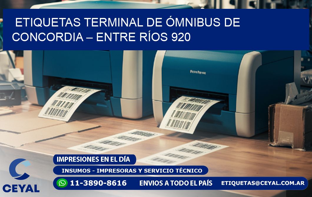 ETIQUETAS TERMINAL DE ÓMNIBUS DE CONCORDIA – ENTRE RÍOS 920