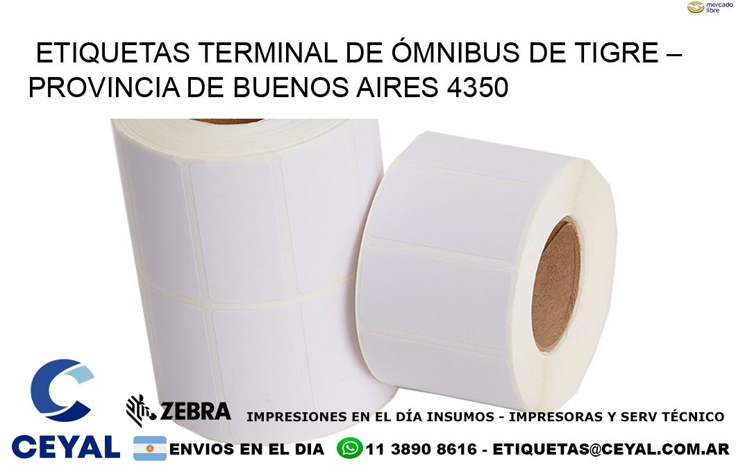 ETIQUETAS TERMINAL DE ÓMNIBUS DE TIGRE – PROVINCIA DE BUENOS AIRES 4350