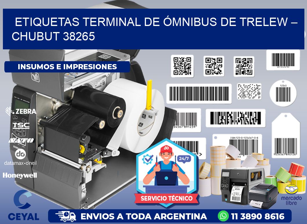 ETIQUETAS TERMINAL DE ÓMNIBUS DE TRELEW – CHUBUT 38265