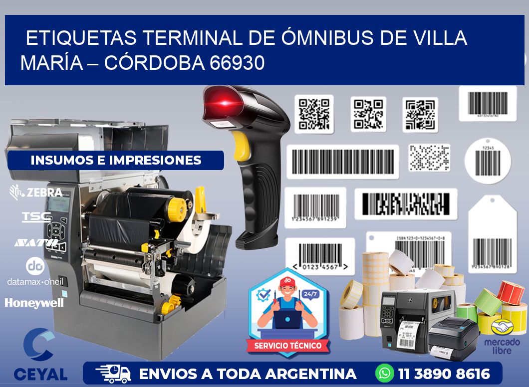 ETIQUETAS TERMINAL DE ÓMNIBUS DE VILLA MARÍA – CÓRDOBA 66930
