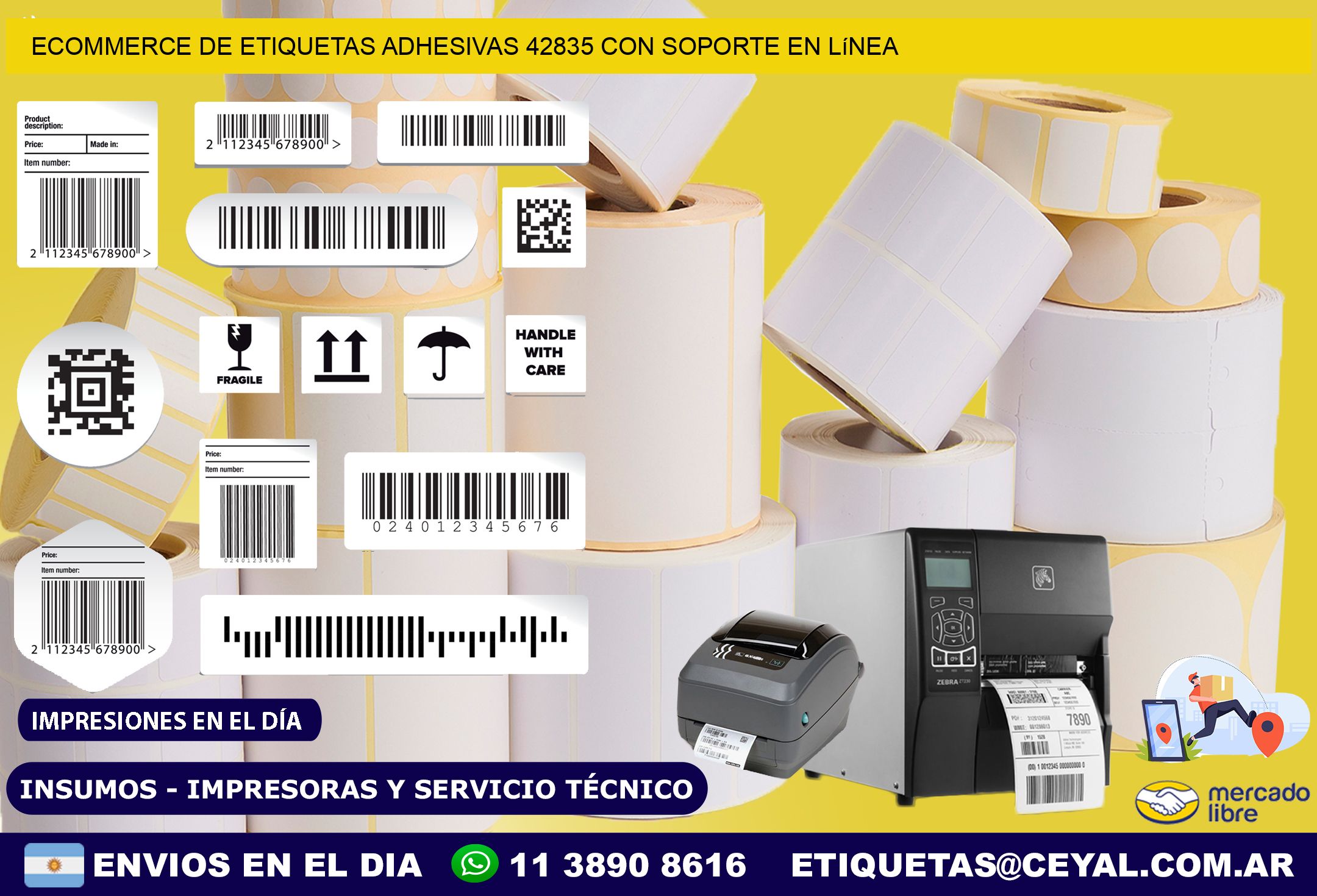 Ecommerce de Etiquetas Adhesivas 42835 con Soporte en Línea